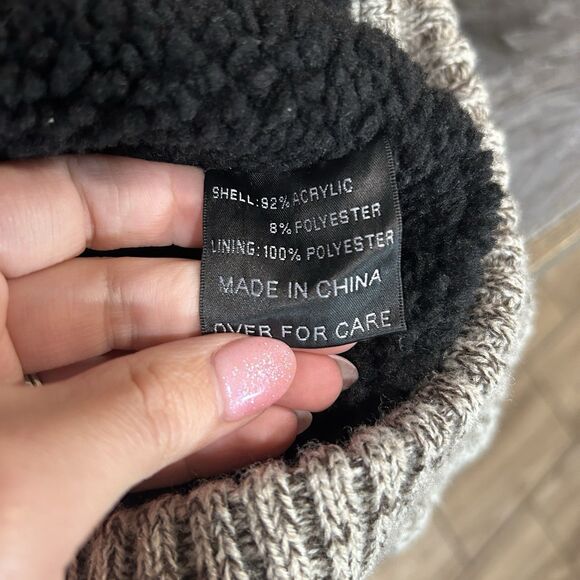 American Stitch Womens Hooded Sweater Medium Elbow Patch Pockets Warm Thick - Picture 7 of 12